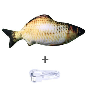 30/34CM Electronic Pet Cat Simulation Fish Toy USB Battery Charging Cat Chewing Playing Toy Biting Supplies Dropshiping