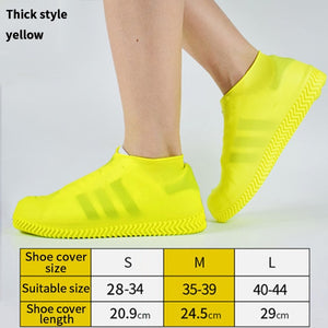 1 Pair Reusable Silicone Shoe Cover S/M/L Waterproof Rain Shoes Covers Outdoor Camping Slip-resistant Rubber Rain Boot Overshoes