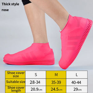 1 Pair Reusable Silicone Shoe Cover S/M/L Waterproof Rain Shoes Covers Outdoor Camping Slip-resistant Rubber Rain Boot Overshoes